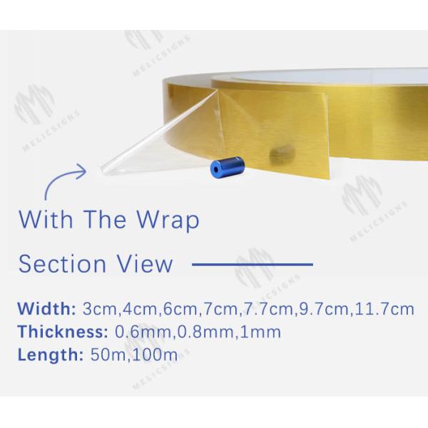 0.8MM Thickness Aluminium Trim Cap Brush Gold Coated Free Charge Return Side Material