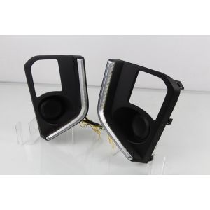 Pair 12V LED Daytime Running Light DRL Yellow Turn For Mitsubishi Triton L200