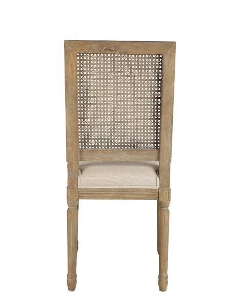 Wholesale rattan squar back event chair antique solid wooden carved rental wedding chair with linen