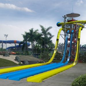 Extraterrestrial Super Tube Fiberglass Water Slides Free Fall Tower Rides HT-52 480 rider / h