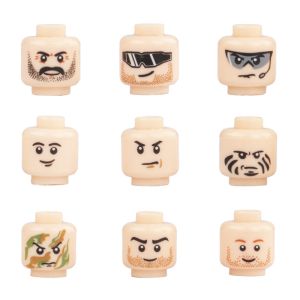 Compatible with legoinglys military soldier army swat team expression face heads building blocks