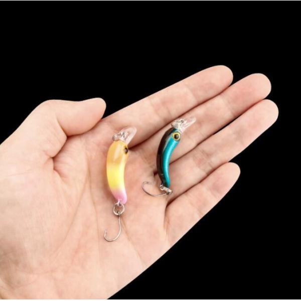 4cm 1.5g Small Minnow Bait Micro Object Single Hook Throw Type 8 Colors