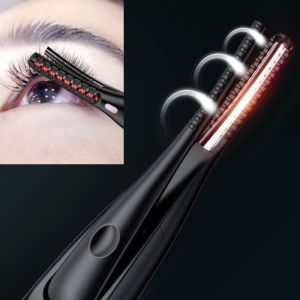 Portable Mini Electric Heated Eyelash Curler 70 Degrees Black