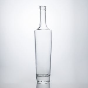 Quality Custom Shape Long Neck Glass Liquor Bottle for Gin Rum Vodka for sale