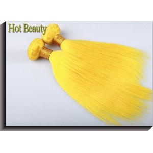 Yellow Single Drawn Virgin Human Hair Extensions No Tangle And No Shedding