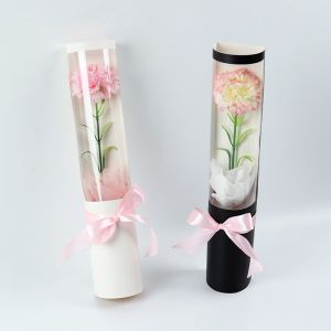 Design Logo Round Cylinder PVC Box for Custom Different Shape Florist Rose