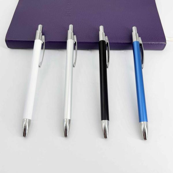 Wholesale Advertising Press Logo Ball Pen 1.0mm Colorful Retractable Ballpoint Pen