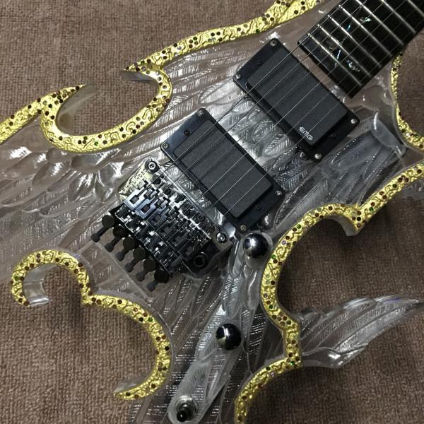 LED acrylic electric guitar ebony fingerboard acrylic body Music instruments