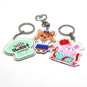 Manufacturer Custom Cartoon Pattern Printed Acrylic Keychain Caricatur Cartoon