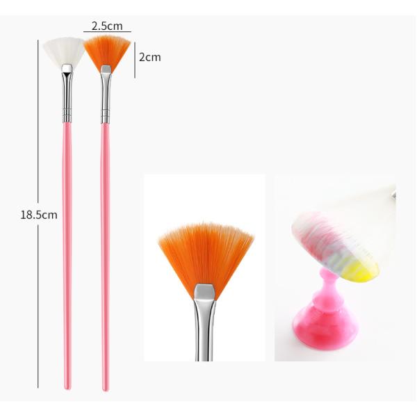 Plastic Handle Pink Nail Beauty Brush 15 pcs Painting Art Brush for Promotion 50g Size