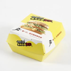 Customized Personalized Design Burger Box Biodegradable Cardboard Paper