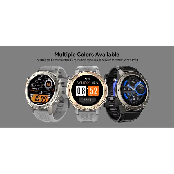 Smart Watch Men 500 MAh 1.43 Inch AMOLED 5ATM Waterproof Heart Rate Outdoor Sports Smartwatch