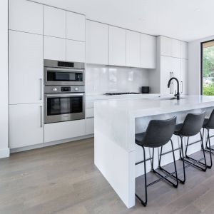 Home Furniture Modern Matte White Plastic Kitchen Cabinets