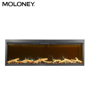 95" Faux Wood Insert Electric Fireplace Adjustable Heating Vent Three Dimming