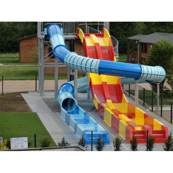 Buy Spiral Enclosed Water Slide Rainbow Racing Pool Slide With Led Light Effect at wholesale prices
