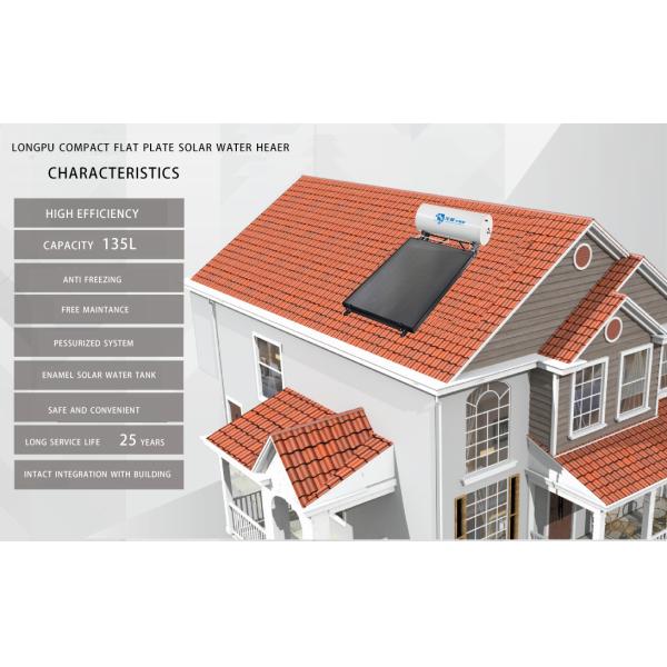 longpu brand solar 135ltr pressurized water heater-solar flat plate collectors water heater