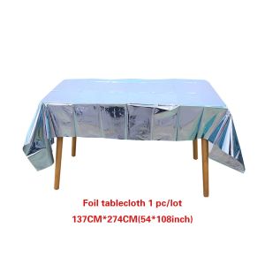 Oil Proof Metallic Sparkling Tablecloth 137x274cm For Dining Table