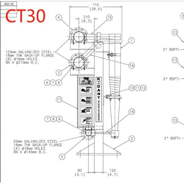 Paper Making Machine Equipment Low Consistency Cleaner CT30 and CT60 Without Processing