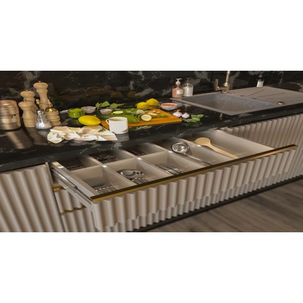 Multi-capacity Kitchen Pantry Cabinet with Easy-to-Clean Lacquer Finish CAD/3D Freely