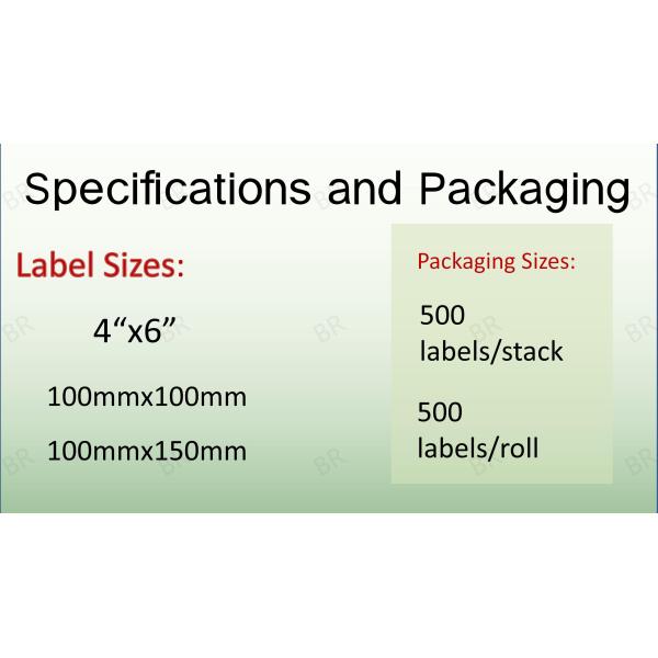 100x150 Size Logistics and Express Sheet 50*37*24mm Box Gauge for Packaging Labels