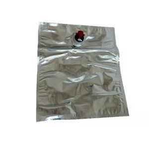 Reusable Silver Red Wine Quad Seal Bag Aluminium Foil Plastic Beverages Liquid