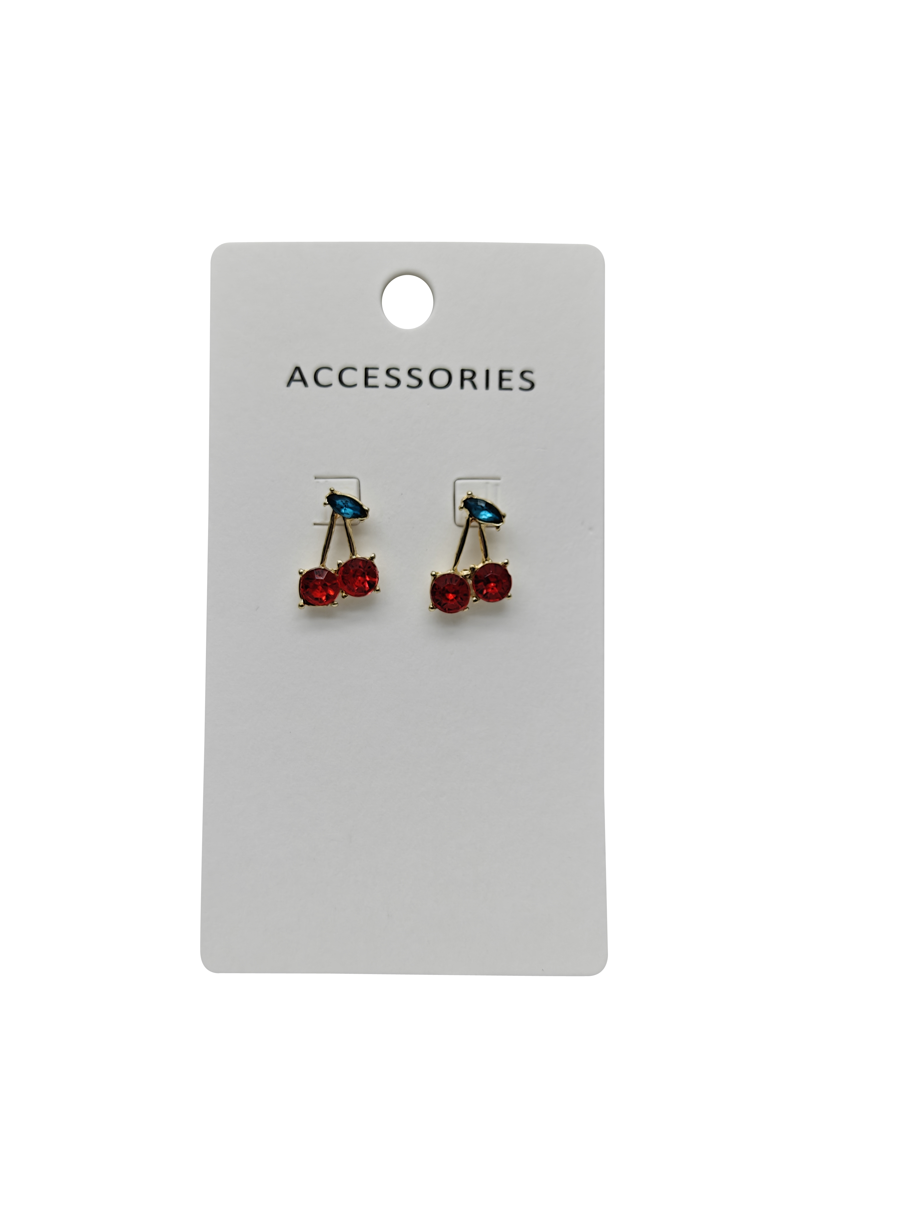 Early Summer New Red Zircon Cherry Ear Studs Elegant Trendy Fruit-Shaped Earrings for Women Girls All-Match Fashionable Stylish