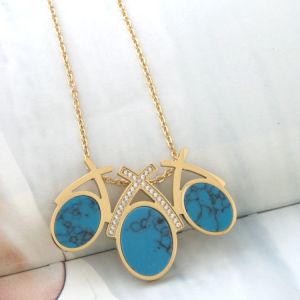 Europe and America Shell Steel Jewelry Women Choker Necklace with CNC Diamond