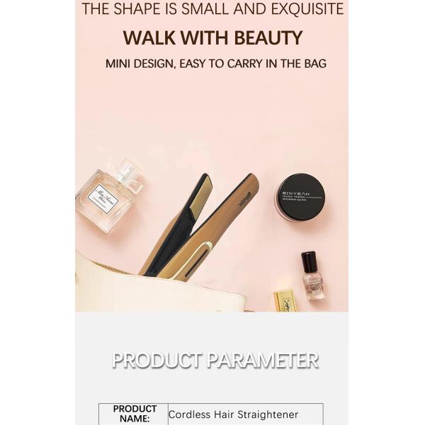 Roll Straight Dual Ceramic Hair Straightening Iron with 2200mah Battery Cell