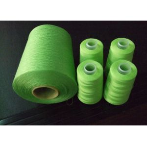 Quality Green White 100% Polyester Dyed Yarn , 60s/2 Spun Polyester Thread for sale