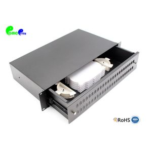 ODF Sliding Drawer Optical Distribution Frame Black CRS Material Fiber Patch