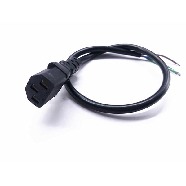 Best 3pin C13 black extension power cord without stopper 0.5m-10m copper power extension cable