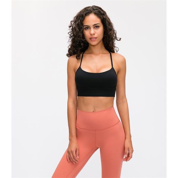 Flow Y Back Solid Color Sports Bra Pro Skin Widened Hem For Running Yoga Gym