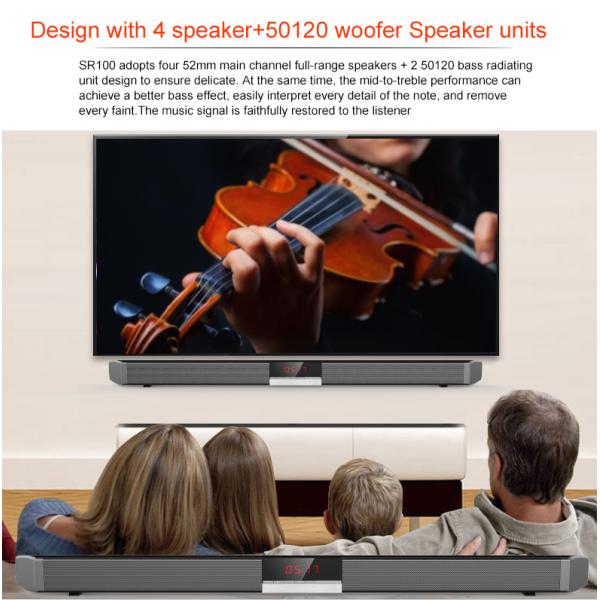 2.1 Channels Bluetooth Soundbar With Wireless Subwoofer 50Hz 18kHz Response Frequency