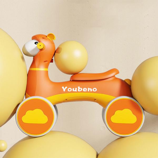 Four-Wheeled Children's Stroller Toddler Balance Bike Car Learning Toy for Boys Girls