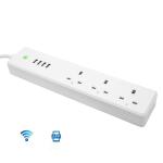 Universal Electrical 10A Tuya Wifi Smart Plug Fast Charging Extension UK 4 Plug