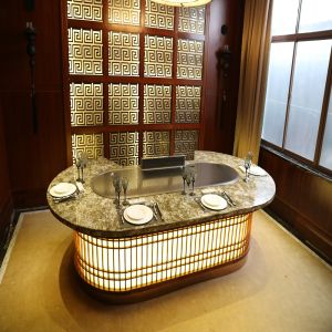 Commercial Teppanyaki Grill Table 2200x860x800mm with 8000W Power