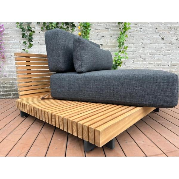 7 Seater Luxury Teak Wood Outdoor Patio Sofa Set Armless Sofa Size W99 x D104 x H56cm