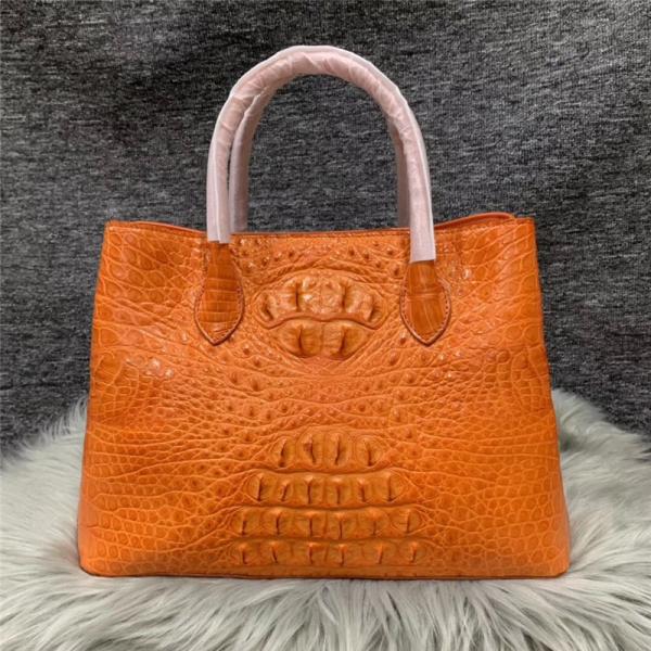 Authentic Alligator Skin Female White Purse Lady Three-way Handbag Genuine Crocodile Leather Women Single Shoulder Bag