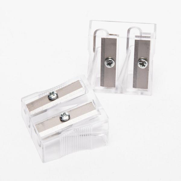 Buy Transparent 14mm Uni Pencil Sharpener Double Holes at wholesale prices