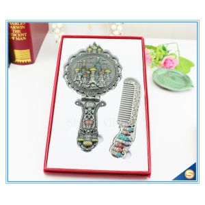 Circular Castle Design Foldable Handle Mirrors of Dressing Table Vintage Handle