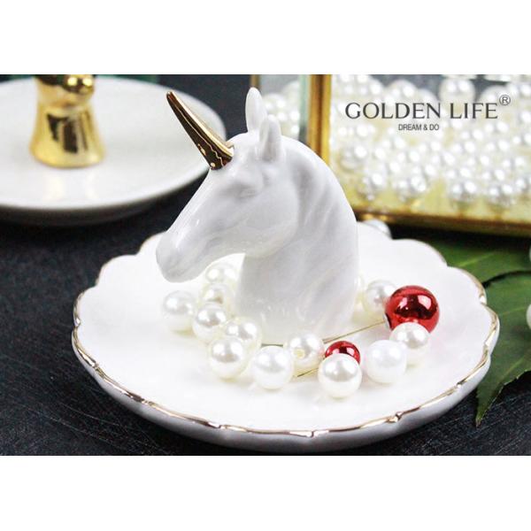 Buy Creative Unicorn Ceramic Jewelry Tray Bedroom Bedside Trinkets Decoration Dish for Holding Small Jewelries, Rings, Neck at wholesale prices