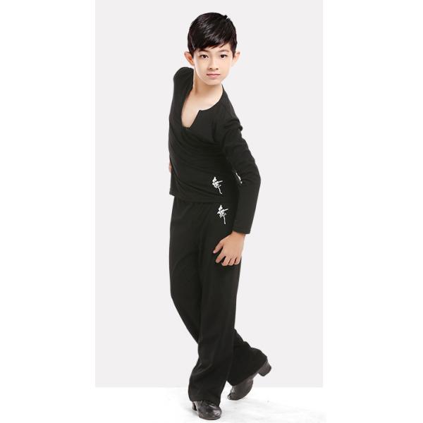 new offer latin dance clothes boy Ruffly blue white black modern dance stage children latin dance clothes