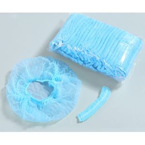 disposable non-woven bouffant cap with single or double elastic for medical use