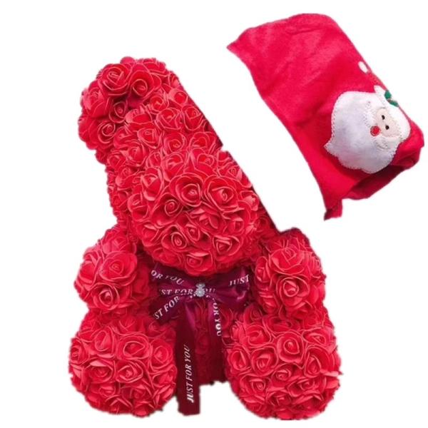 Long Lasting Preserved 40cm Size Roses Bear with Gift box That Lasting 3 Years Valantines day gift