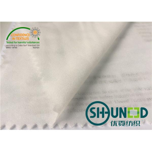 White Adhesive Fusible Interlining Cloth , Stretch Interfacing Material For
