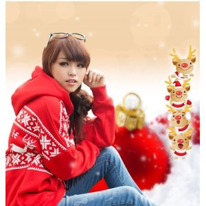 Long Sleeve Women / Ladies Hooded Sweatshirts , Red / White