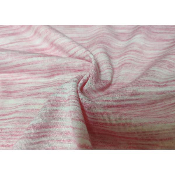 Polyester / Rayon 30s Tr Stretch Jersey Fabric Pink And White 160cm Width