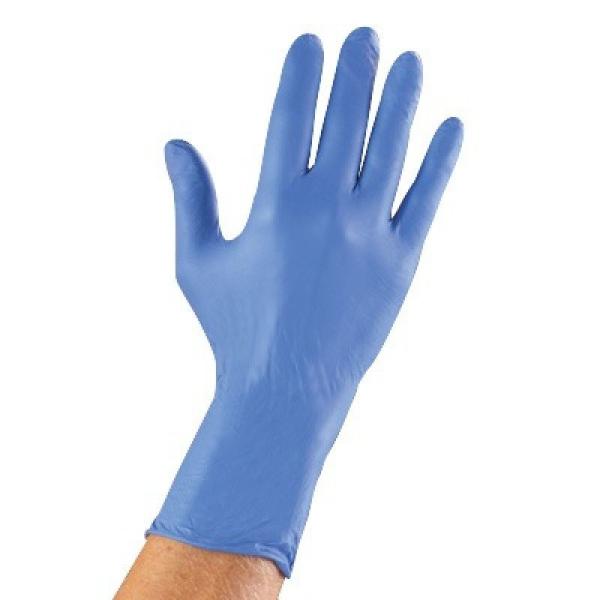 Buy Pre Powdered Ambidextrous  Hardy Nitrile Disposable Gloves Easy Donning at wholesale prices