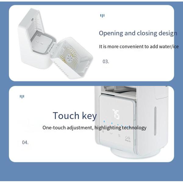 USB Water Cooling Fan Small Table Air Cooler with 3 Wind Modes Low/Med/High 14*14*26CM