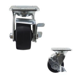 Side Brake 660lbs Load Capacity Heavy Duty Casters Swivel Plate